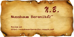 Nussbaum Bereniké névjegykártya